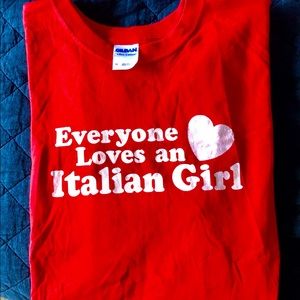 Red “Everyone loves an Italian girl” tee